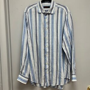 ETRO Men’s Long Sleeve 100% Flax Linen Button Down Shirt